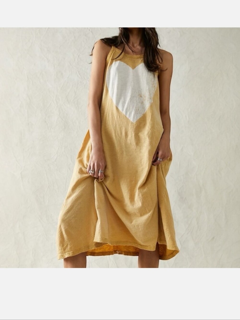MAGNOLIA PEARL LOVE LANA HEART TANK DRESS IN MARIGOLD